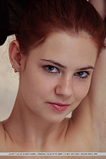 Juliett lea newcomer juliett lea displays her petite body with puffy tits and pink nipples on the bed.