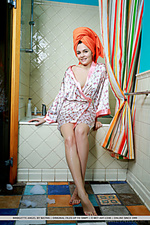 Bridgette angel bridgette angel bares her delectable body as she poses in the bathroom.