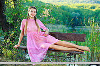Georgia georgia strips off her sheer pink dress and showcase her delicate, nubile body