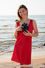 Dominika jule dominika jule playfully poses by the beach as she bares her sexy, slender body.