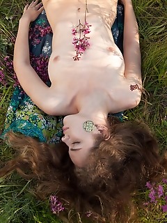 Girl shows her bush